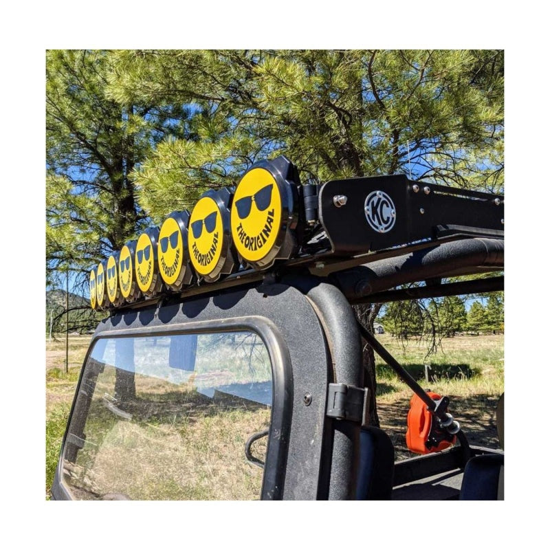 KC HiLiTES 6in. Hard Cover for Gravity Pro6 LED Lights (Single) - Smiley Face- Yellow/Black KC Logo
