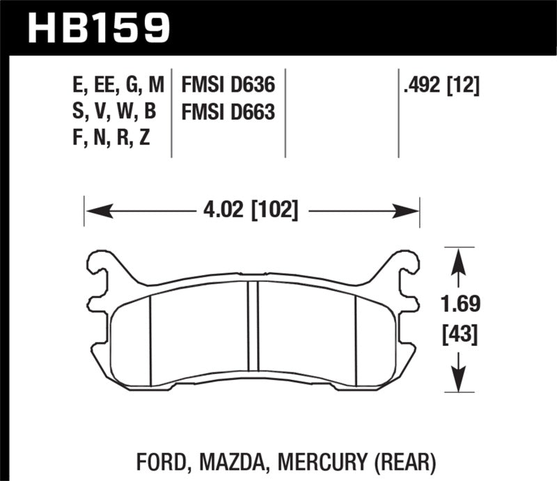 Hawk 94-05 Mazda MX-5 Black Race Rear Brake Pads