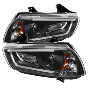 Spyder Dodge Charger 11-14 Projector Headlights Xenon/HID- Light DRL Blk PRO-YD-DCH11-LTDRL-HID-BK