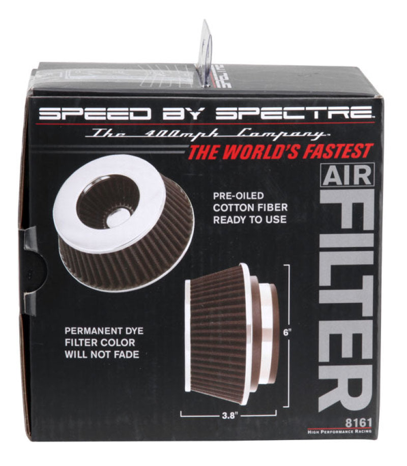 Spectre Adjustable Conical Air Filter 2-1/2in. Tall (Fits 3in. / 3-1/2in. / 4in. Tubes) - Black