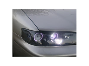 Spyder Honda Accord 94-97 1PC Projector Headlights LED Halo Amber Reflctr Blk PRO-YD-HA94-AM-BK