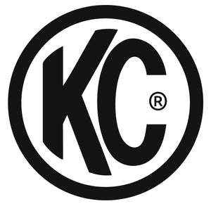 KC HiLiTES 6in. Round Soft Cover (Pair) - Black w/Red Brushed KC Logo