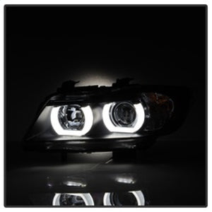 Spyder BMW E90 3-Series 06-08 4DR V2 Headlights - HID Only - Black PRO-YD-BMWE9005V2-HID-DRL-BK