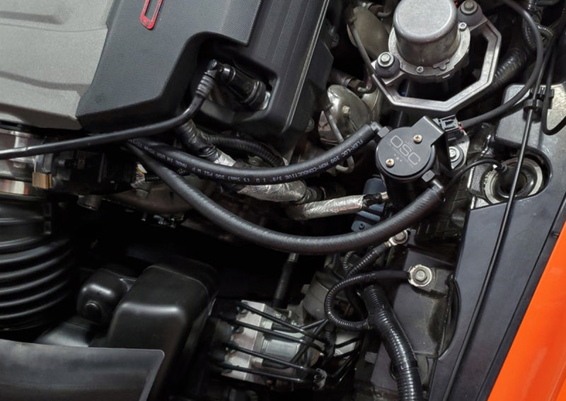 J&L 14-19 Chevrolet Corvette LT1 6.2L Driver Side Oil Separator 3.0 - Black Anodized