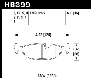 Hawk BMW Motorsport 16mm Thick DTC-60 Rear Race Brake Pads