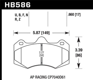 Hawk AP Racing CP7040 HPS 5.0 Street Brake Pads