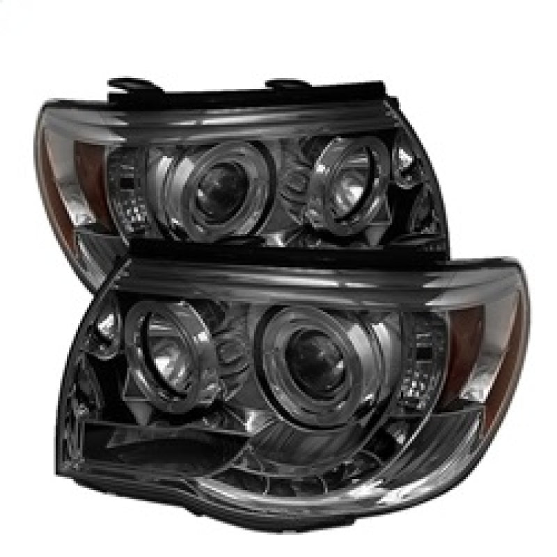 Spyder Toyota Tacoma 05-11 Projector Headlights LED Halo LED Smoke High H1 Low H1 PRO-YD-TT05-HL-SM