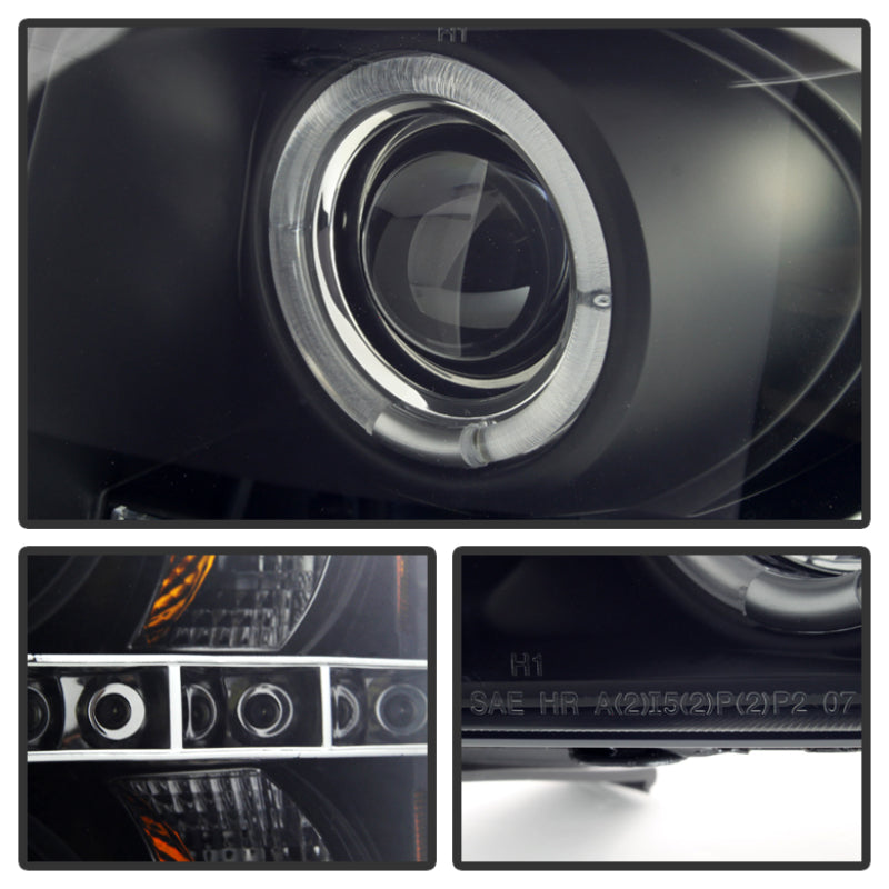 Spyder Chevy Silverado 1500/2500 07-13 Projector Headlights LED Halo LED Blk Smke PRO-YD-CS07-HL-BSM