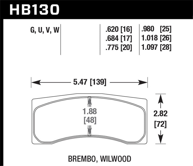 Hawk ER-1 Endurance Racing Brake Pads for Brembo/Wilwood Motorsport Calipers