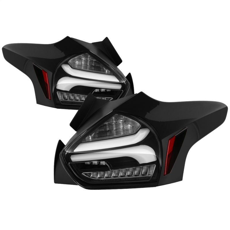 Spyder 15-17 Ford Focus Hatchback LED Tail Lights w/Indicator/Reverse - Black (ALT-YD-FF155D-LED-BK)