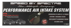 Spectre 94-01 Dodge RAM 1500/2500 V8-5.2/5.9L F/I Air Intake Kit - Polished w/Red Filter