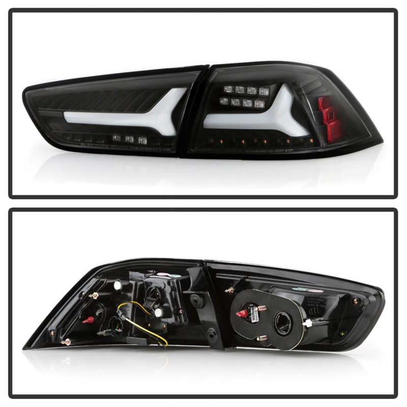 Spyder Mitsubishi Lancer/Evolution X 08-14 V2 LED Tail Lights - Black ALT-YD-ML08V2-SEQ-BK