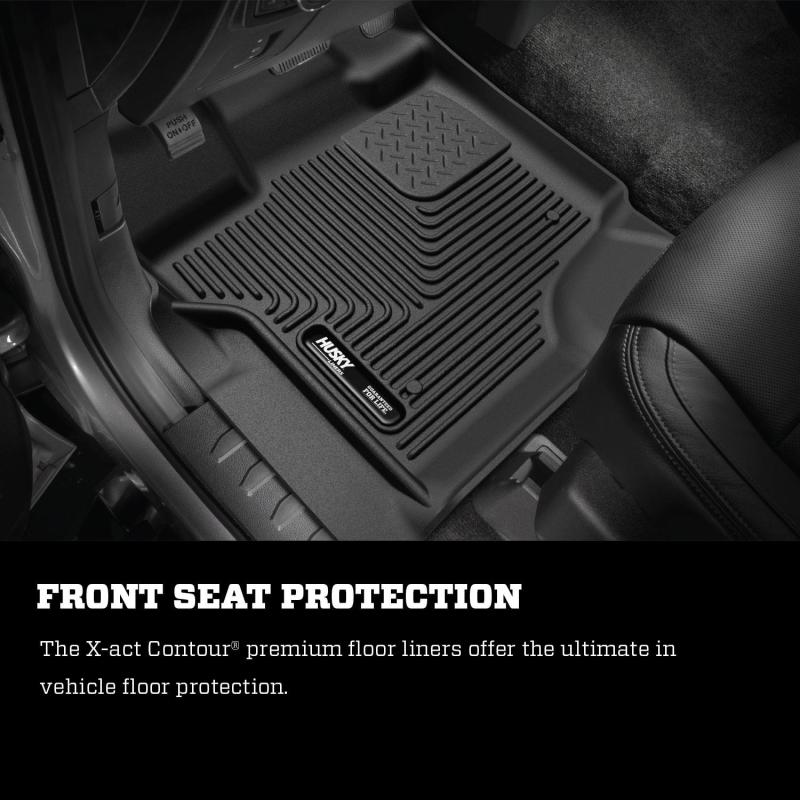 Husky Liners 21-22 Ford F-150 Crew Cab X-Act Contour Front & Second Row Seat Floor Liners - Black