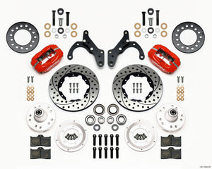 Wilwood Forged Dynalite Front Kit 11.00in Drill-Red 69-70 Impala Drum/Disc 69-82 Vette