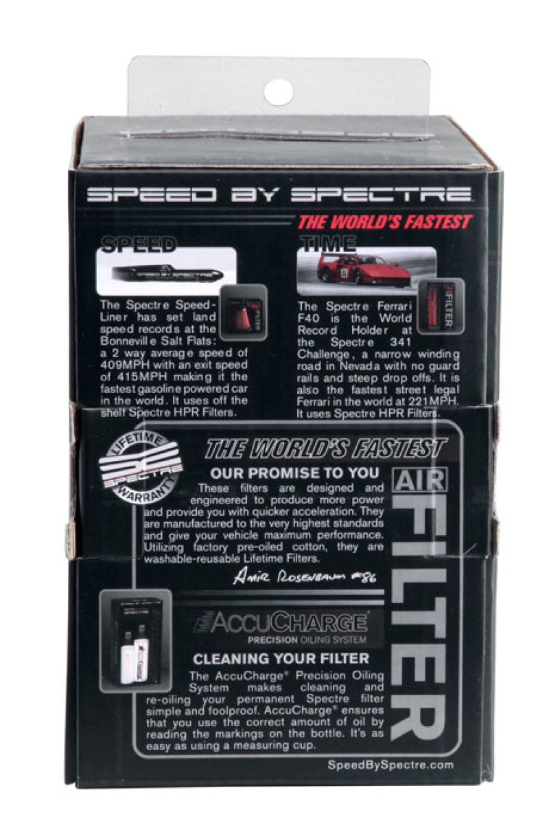 Spectre Adjustable Conical Air Filter 2-1/2in. Tall (Fits 3in. / 3-1/2in. / 4in. Tubes) - Black