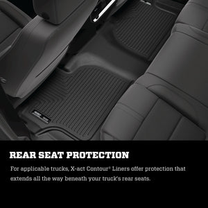 Husky Liners 2019 Chevy Silverado 1500 CC X-Act Contour Black 2nd Seat Floor Liners (Full Coverage)