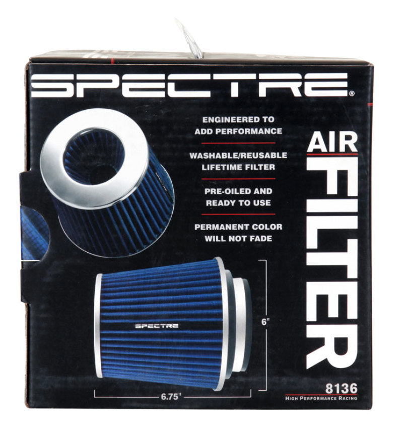 Spectre Adjustable Conical Air Filter 5-1/2in. Tall (Fits 3in. / 3-1/2in. / 4in. Tubes) - Blue