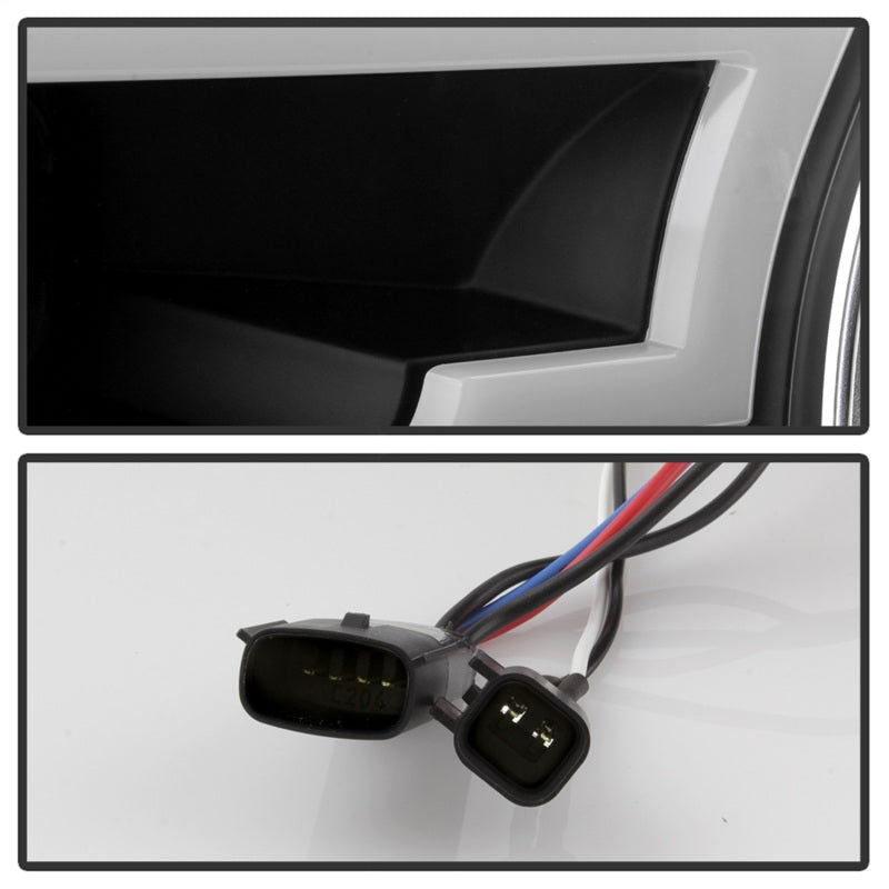 Spyder Ford F150 2015-2017 Projector Headlights - Light Bar DRL LED - Black PRO-YD-FF15015-LBDRL-BK