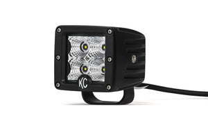 KC HiLiTES C-Series 3in. C3 LED Light 12w Flood Beam (Pair Pack System) - Black