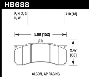 Hawk Alcon / AP Racing / Baer HPS Brake Pads